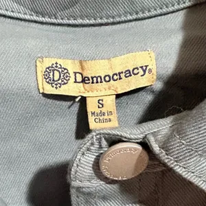 Democracy Camo Utility Jacket Womens Size S Grey Blue NWT Button Front Stretch thumbnail 4