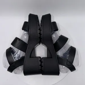 Soda Heels Women's Size 9 Black Chunky Platform Sandals Y2K Style thumbnail 4