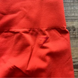 Gymshark Fit Seamless Mid Rise Activewear Leggings Red/Orange Size Medium thumbnail 2