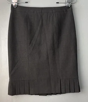 Semantiks Skirt Size 2 Charcoal Wool Career Pleated Ruffle Academia Office Siren thumbnail 1