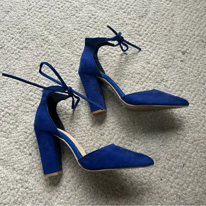 Blue High Heel Shoes By with Strappy Ties Women Size 7.5 Pumps thumbnail 3