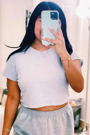 Cotton On Baby Blue Crop Top thumbnail 1