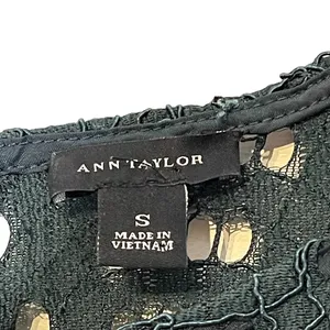 Ann Taylor Lace Top Blouse Size Small Green SS Womens Nylon Polyester Cotton‎ thumbnail 6