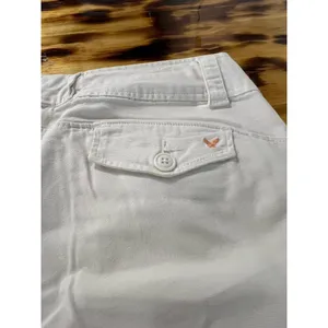 American Eagle Jeans Women Size 10 Wide Leg Crop Stretch White Classic‎ Preppy thumbnail 12