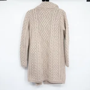 Aran‎ Mor Womens Merino Wool Irish Cable Knit Side Zip Coatigan Sweater Size S thumbnail 10