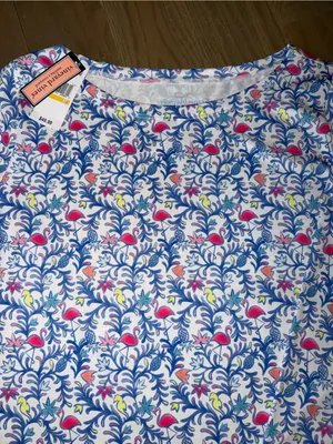 NWT Vineyard Vines Flamingo Sankaty Boatneck 3/4 Sleeve Quick Dry Medium thumbnail 2