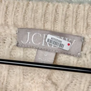 J. Crew Wool Alpaca Cable Knit Cardigan Sweater Jewel Buttons Cream Beige Medium thumbnail 7