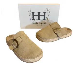 Haute Hippie "Biscuit" Beige "Aria" Suede Clogs With Box (6) thumbnail 1
