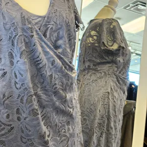 H&M‎ Lace Wrap Midi Dress in Slate BlueMAMA thumbnail 14