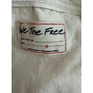 Free People We Are Free Made For Sun Linen Shirt Wet‎ Plaster Women's Size Small thumbnail 9