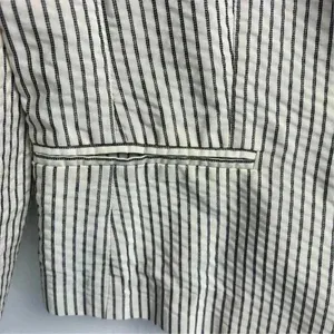 Ann‎ Taylor Loft Women's Blazer Jacket Ivory/White and Black Stripes Size 8 thumbnail 6