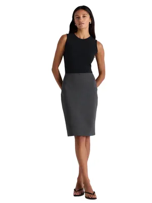 Quince ultra stretch pencil skirt XS charcoal gray professional office work chic thumbnail 4