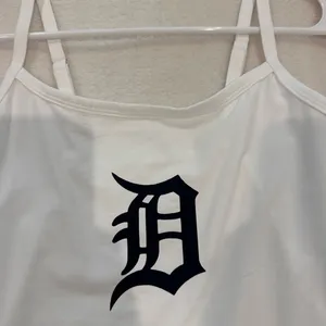 Detroit Tigers White Spaghetti Strap Top thumbnail 2