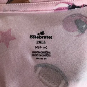 WAY TO CELEBRATE Womens PJ Shorts Set Size Medium 8-10 FOOTBALL theme Pink New thumbnail 5