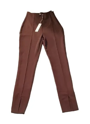 Meshki Chocolate Kandice Split Hem Pants Size Small thumbnail 1