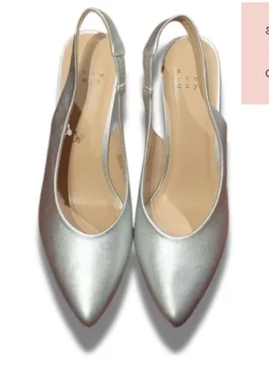 NEW a new day Silver Pointed-Toe Slingback High Heel Pumps - Size: 8 thumbnail 1