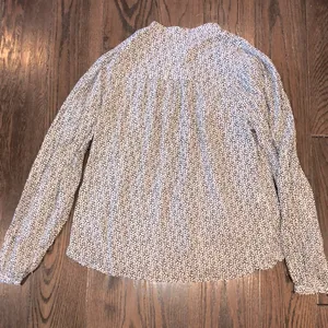Loft black and white long sleeve floral top size small thumbnail 8