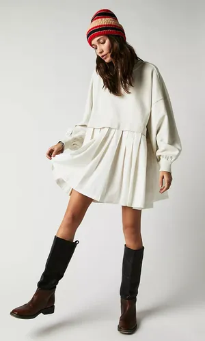 Free People Eleanor Sweatshirt Dress thumbnail 4