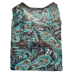 Vera Bradley Blue Daisy Paisley Kelsey Bell Sleeves Flutter Top, M SRP: $60 thumbnail 11