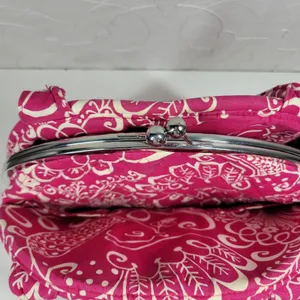VTG Vera Bradley Eloise Bag Large Barbie Hot Pink Kiss Lock Dome Shoulder Purse thumbnail 14