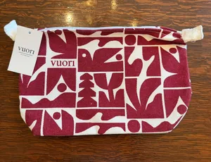 NWT Vuori Holiday 2025 Strawberry Graphic Canvas Cosmetic Pouch thumbnail 1