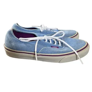 Vans‎ Blue Denim Sneakers Women's Sz 7.5 Washed Twill Skater Grunge thumbnail 2