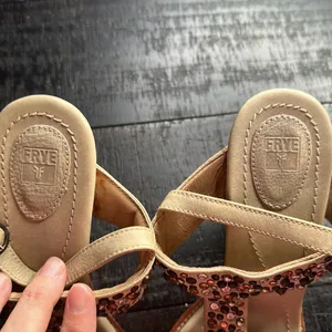 Frye Shoes Joy Studded cream colored heels size 7B thumbnail 12