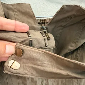 Anthropologie‎ Zip-Front Corset Midi Dress Womens XS Smocked Back Halter Olive thumbnail 10