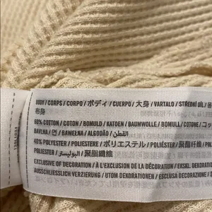 Abercrombie & Fitch A&F Relaxed Waffle Knit L/S Turtleneck Cream Top Cream SMALL thumbnail 8