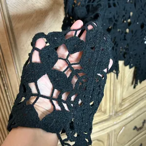 Cloth by design floral Crochet Shirt in black Size XL. thumbnail 6