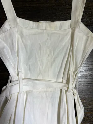 Forever 21 White Linen Blend Button Front Belted Midi Dress Small thumbnail 7
