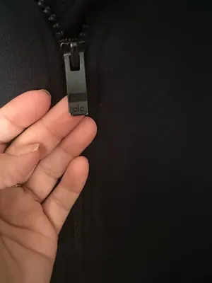 ALO Yoga Black Hooded Zip-Up Jacket thumbnail 3