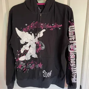 Disney Parks Authentic 2016 Fantasia Mickey Zip Hoodie Black Pink 2X Walt Disney thumbnail 2