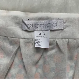 Promod French Designer Skirt Orange White Size 6 thumbnail 3