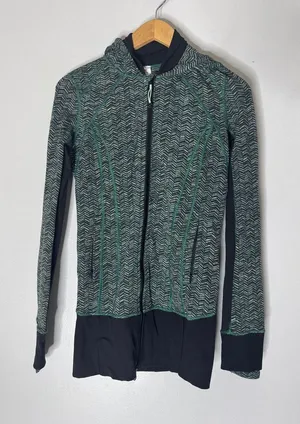 Lululemon Daily Practice‎ Jacket Irregular Spacebone Sea Mist Deep Green Size 4 thumbnail 1