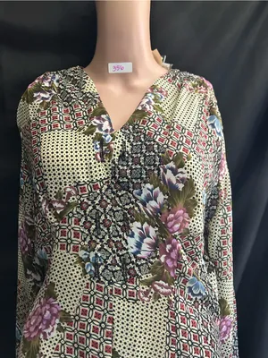 Necessary Objects Vintage Olive Patchwork Floral Midi Dress SM NWT thumbnail 7