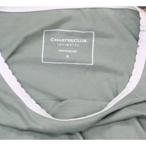 Charter Club Womens Knit Long Sleeve Pajama Shirt Top Winter Tree Toss Green S thumbnail 4