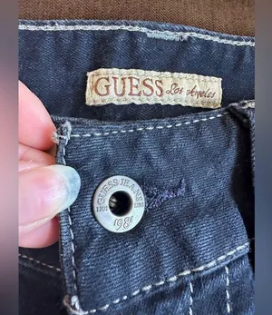 Guess Los Angeles Wide Leg Dark Low Waist Blue Jeans Sz 29 thumbnail 6