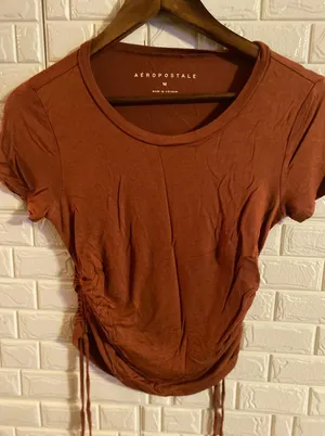 Aeropostale women's blouse size size medium brown thumbnail 3