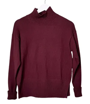 NWT Banana Republic Factory Wool Mock Neck Pullover Sweater Red Burgundy Size XS thumbnail 1