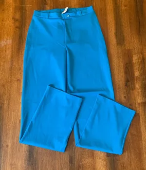 Women's Pants Small Vibrant Blue Straight Leg Pants Stretch business casual thumbnail 1