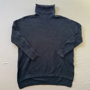 Oversized Turtleneck Tunic Sweater Blue thumbnail 1