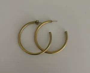 Sheila Fajl Large Brushed Gold Plated Hoops thumbnail 1