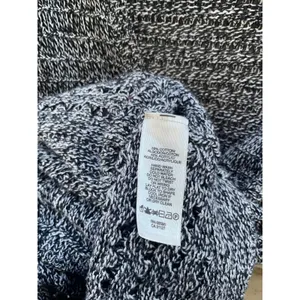 DKNY Jeans Women's Black White Knit 3/4 Sleeve Cardigan Sweater Top‎ XL thumbnail 4