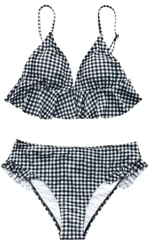 Cupshe Plaid ruffle bikini set thumbnail 2