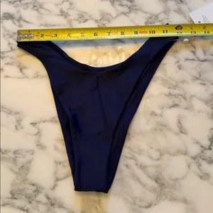 NWT QUINCE Navy Blue Italian High-Leg Bikini Bottom Sz S 💙 thumbnail 6