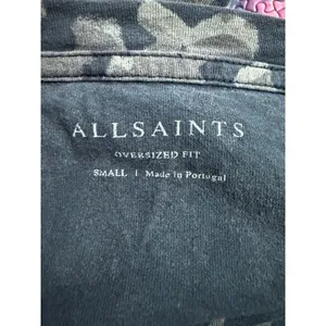 ALLSAINTS Leopard Print Oversized Fit‎ T Shirt Women S Grey Black Short Sleeve thumbnail 4