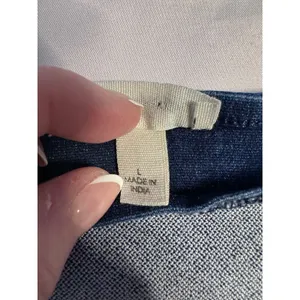 Derek Heart Blue Denim Zip Front Mini Dress Women Large Sweetheart Neckline thumbnail 6