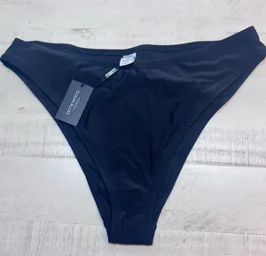 Ocean Blues Cheeky High Leg Bikini Bottom Mid Rise Bathing Suit size large nwt thumbnail 1