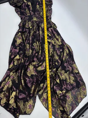 Ulla Johnson Nerissa Dress Black Floral High-Low Ruffle Midi Dress thumbnail 8